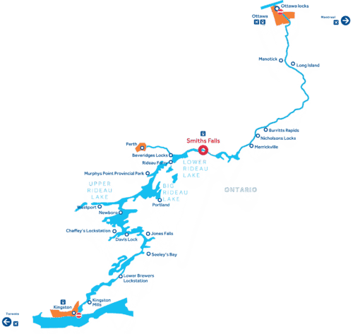 Canada Rideau Canal Map by Le Boat